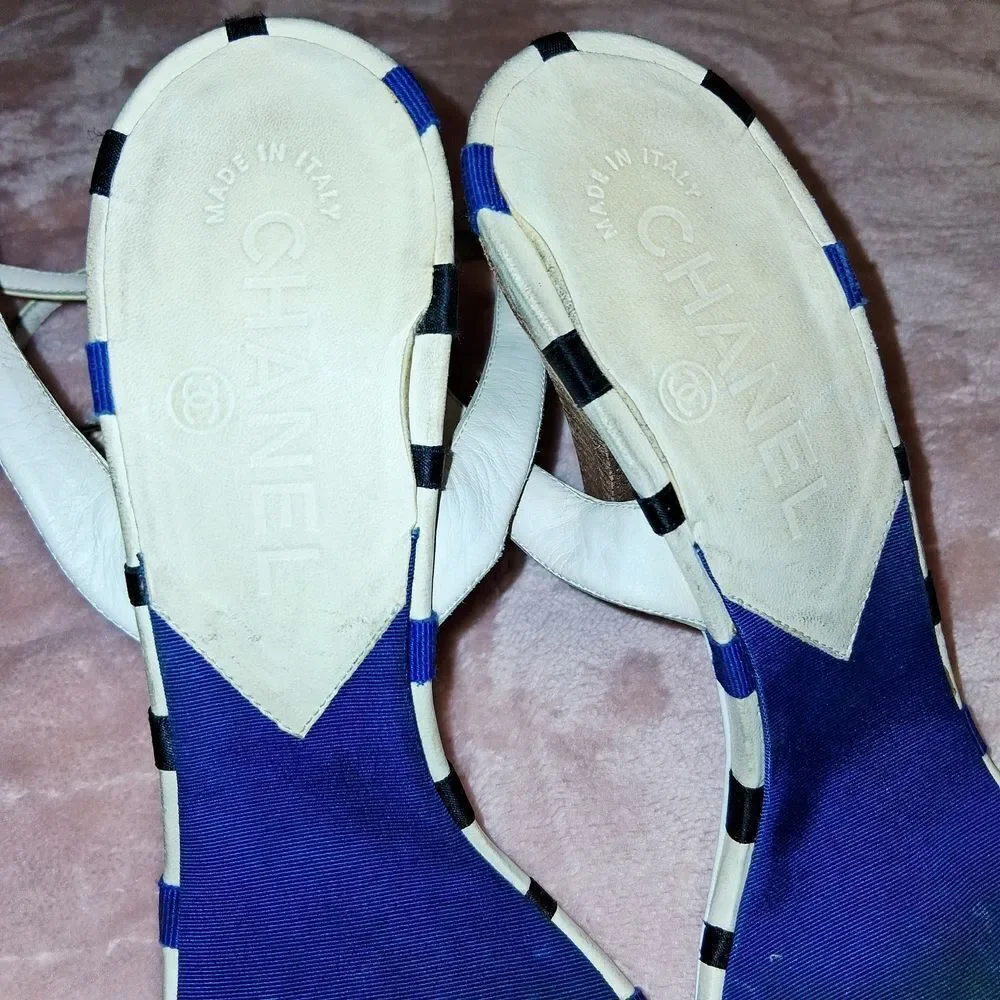 CHANEL Multi-Colored Summer Heels Size 38